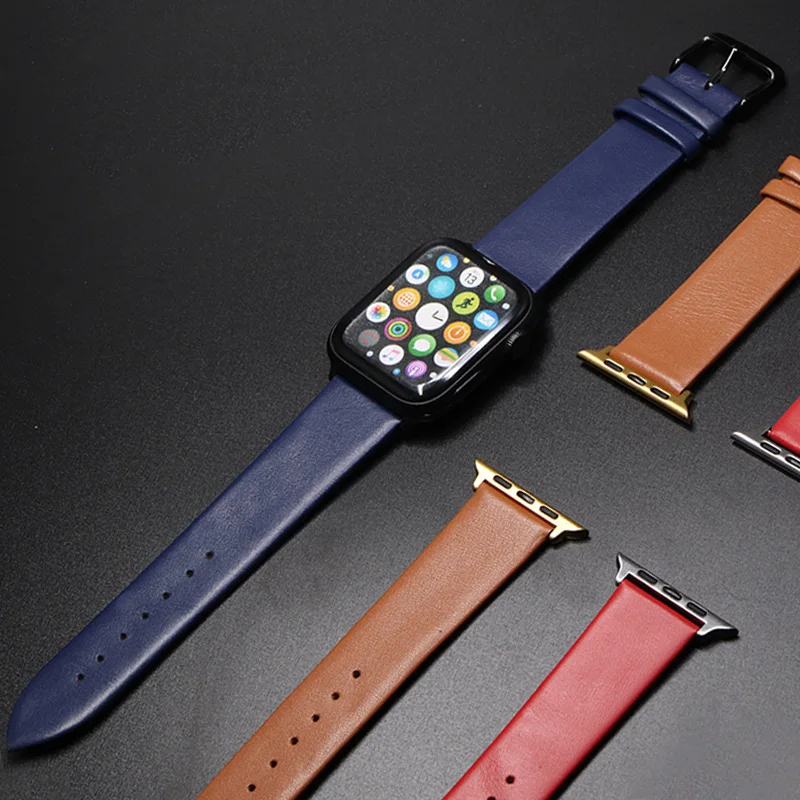 Ремешок из натуральной кожи для Apple Watch Series 5 4 38 мм 40 44 мм|Ремешки часов| |