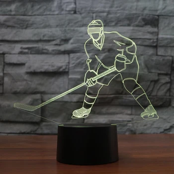 

Ice Hockey Player 3D LED RGB Night Light 7 Color Change Desk Light Action Figures 2223 Kids Home Christmas Toys