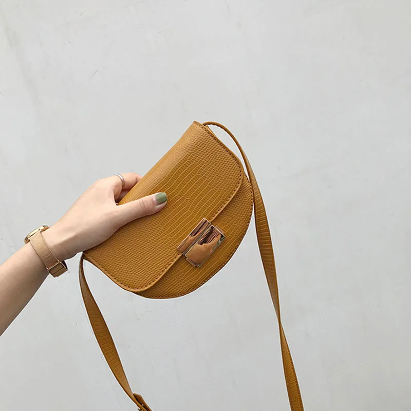 

bags for women 2019 Saddle bag lizard pattern lock shoulder bag fashion wild casual crescent bags Crossbody bag Messenger Bags