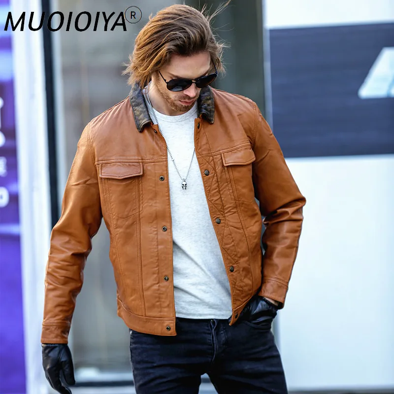 商品販売 春本革ジャケット男性服22ストリートメンズ100 本物の羊皮コートカジュアルスリムフィットモトジャケット5762 返品交換不可 Kingscages Com