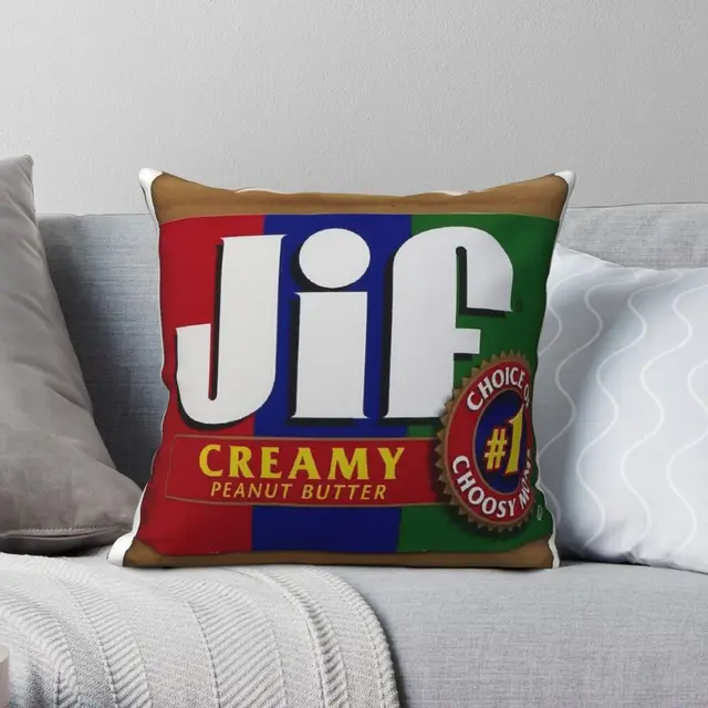 Jif Peanut Butter Extra Creamy Square Pillowcase