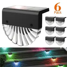 

Solar Step Light Solar Deck Lights 6 Pack Solar Fence Lights for Patio Stairs Post Porch Yard Warm White/LED Color Glow Lighting