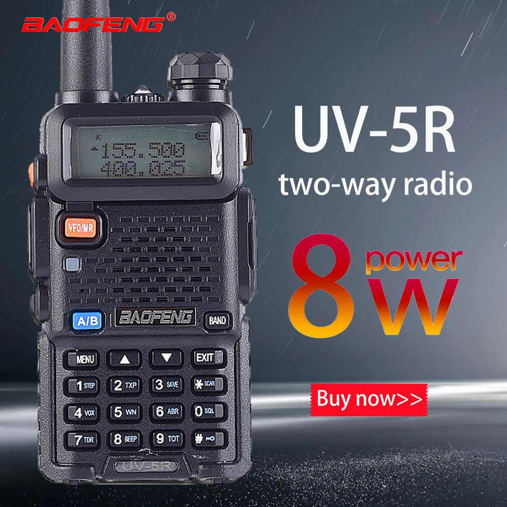 Baofeng UV-5R 8W True High Power 8 Watts powerful Walkie Talkie long range 10km Dual Band Two Way Radio CB Portable uv5r Hunting