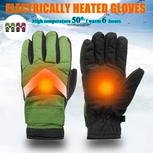 Перезаряжаемые мотоциклетные перчатки с подогревом, Зимние перчатки для велоспорта, водонепроницаемые тепловые USB грелки для рук, для улицы, катания на лыжах, пеших прогулок, гонок