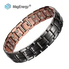 MagEnergy мужской медный черный медный лечебный браслет 99.9% медный браслет регулируемое медное кольцо браслет для артрита