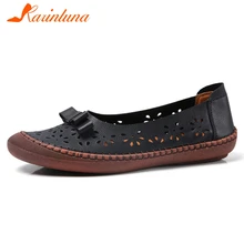 Karinluna/Новое поступление; Лидер продаж года; милые водонепроницаемые Мокасины с бантиком; женская обувь на плоской подошве без застежки; мягкая удобная женская обувь на плоской подошве