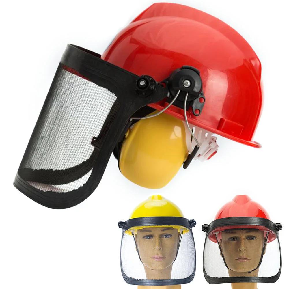 

Hat Protective Mask Grass Trimmer Metal Visor Outdoor Forestry Helmet Safety 180 Degrees Adjustable Workplace Garden