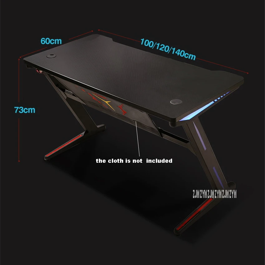 Z-A 1.2m Remote Control RGB Light E-Sports Computer Table Gaming L aptop Desk Profession Steel Fram
