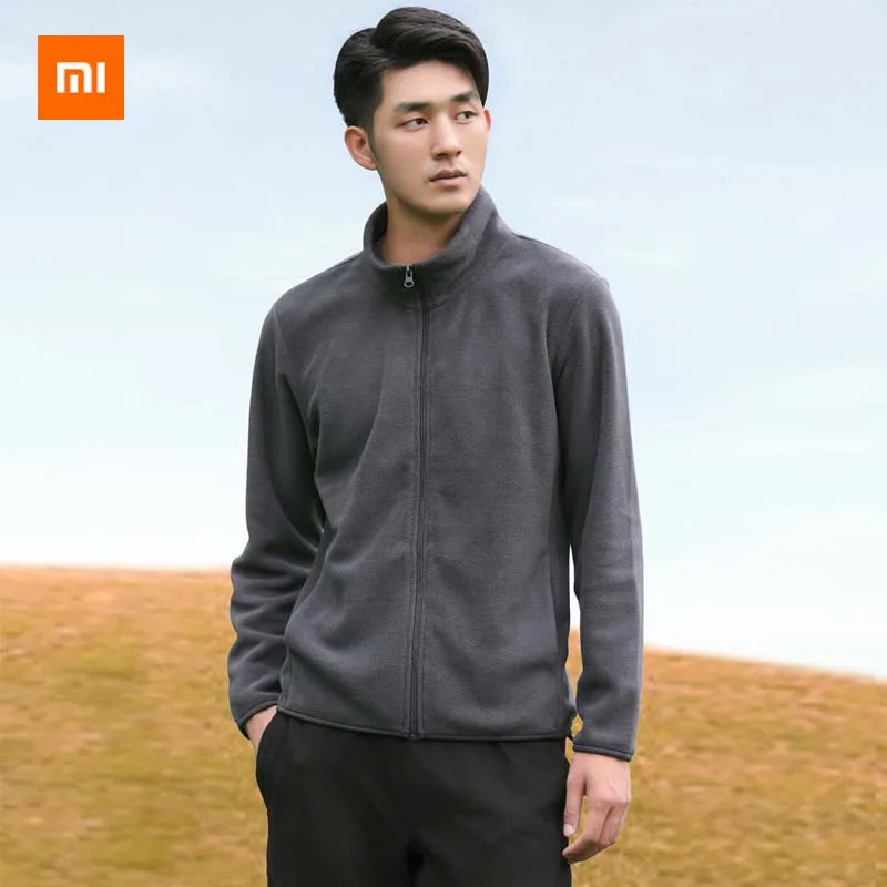 Xiaomi Youpin хлопковая флисовая куртка на молнии для мужчин пушистая теплая тонкая