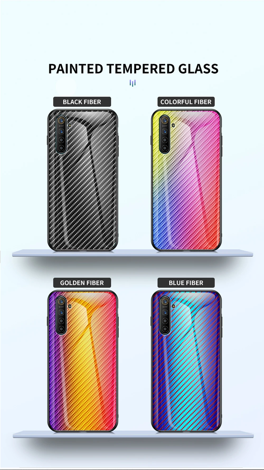 Роскошный углеродный чехол из закаленного стекла для Oppo Realme XT градиентный витражный стеклянный чехол для телефона для Oppo Realme X2 чехол для телефона