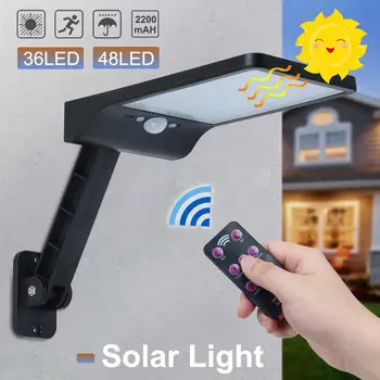 

Outdoor Solar 36/48 LEDs Motion Sensor Light Yard Garden Wall Lamp with Remote