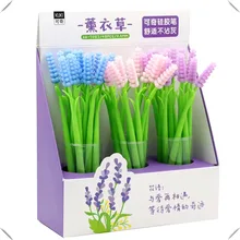 48 шт./упак. гелевая ручка для творчества и цветами лаванды завод полностью из силикона, Студенческая обувь, черная, чернила Подпись водный Маркер Ручка-роллер