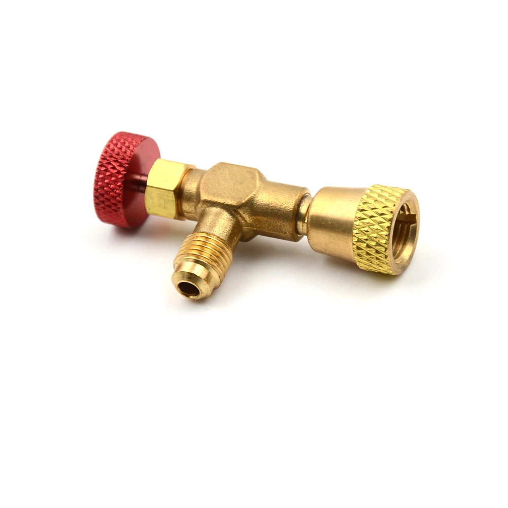 

R410A Refrigeration Air conditioning Valve Safety Adapter 1/4" SAE Male to 5/16" SAE Famale Charging Hose Valves