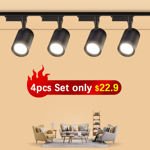 Full Set Led Track Light Spot Light Fixture 12/20/30/40W Track Lighting