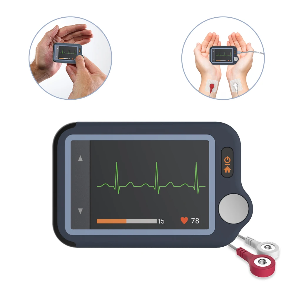 ЭКГ/ЭКГ сердечный монитор для аритмии Afib 30s 5 мин Измерение Поддержка Leadwire Bluetooth