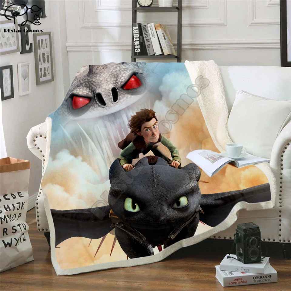 

How to Train Your Dragon Fleece Blanket 3D full printed Wearable Blanket Adults/kids Fleece Blanket drop shippng