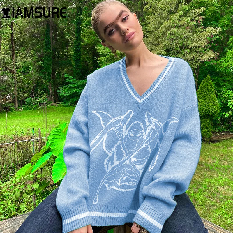 Cartoon Pattern Sweaters Women 