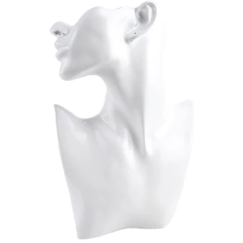 

Resin Material Jewelry Showcase Rack Creative Earrings Necklace Figurine Display Stand Necklace Pendant Bust Displays Holder Whi