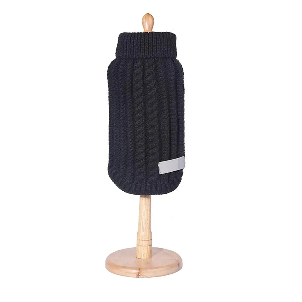TPFOCUS Luxury Pet Dog Dress Clothes Warm Dog Clothes Turtleneck Dog Sweater Knit Sweater Pet Puppy Knitwear for Fall Winter - Цвет: black