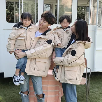 

Family Matching Clothes Winter Thickened Cotton Padded Jacket Work Out Normal Clothes Mommy and Me Mother Son Outfits Coats