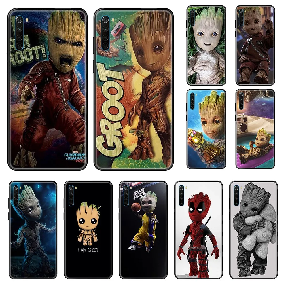 Чехол с изображением стражи Галактики грута Marvel черный чехол для телефона Xiaomi Redmi