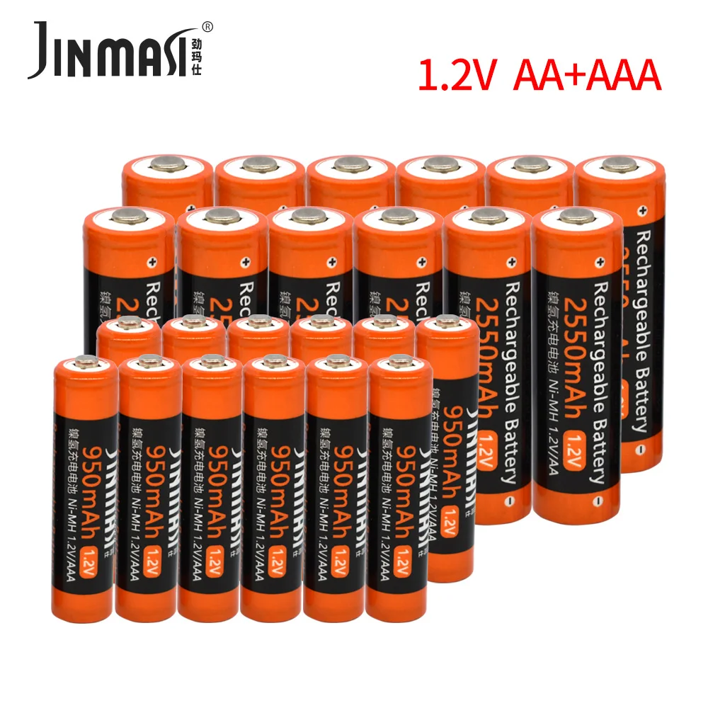 

1.2V NI-MH AA and AAA rechargeable battery AA 2A 2500 - 2900mAh and AAA 3A 900 - 1100mAh 100% original batteries
