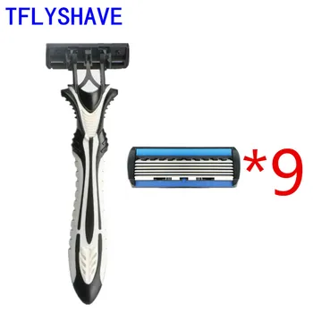 

TFLYSHAVE Personal Stainless Steel Safety Razor Blades Men Shaving Pace 6 Layer Razor Blades for Men Shaver Razor
