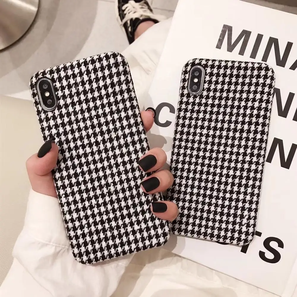 Новый тканевый квадратный узор чехол для телефона iPhone 11 11pro max 6s 7 8plus x xs xr xsmax