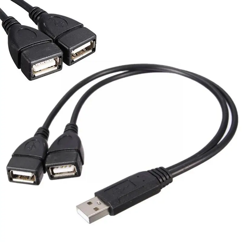 Vektenxi USB 2.0 A Male to 2 Dual Female Jack Y Splitter Hub Power Cord Adapter Cable Durable and Useful