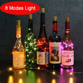 

Multi-function 8 Modes 1M 10 LED 2M 20LED Wine Bottle Cork Shaped Fairy Wire String Lights Xmas christmas garland fairy lights