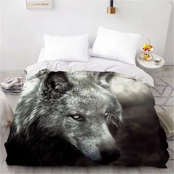 

3D Design Animal Wolf Bedding Bag Set Duvet Cover Quilt Covers Comforter Blanket Case Single Double King Size Home Textile