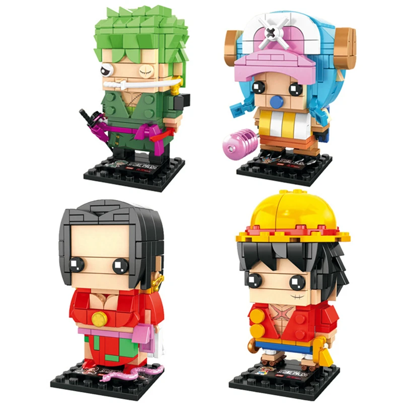 

NEW ONE PIECE Brickheadz Monkey D. Luffy Roronoa Zoro Tony Tony Chopper Boa·Hancock Figures Model Building Block Childrens Toys
