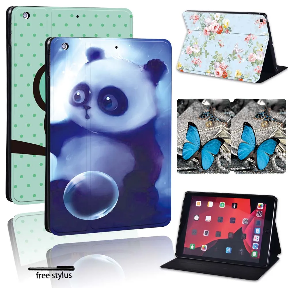 

PU Leather Case for Apple Ipad 8 2020 8th Generation 10.2 Inch Tablet Drop Resistance Lightweight Case Shell + Stylus