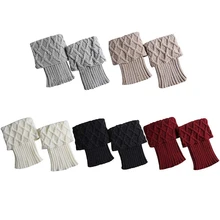 Женские вязаные носки с манжетами, теплые носки, вязаные носки, 5 пар носков