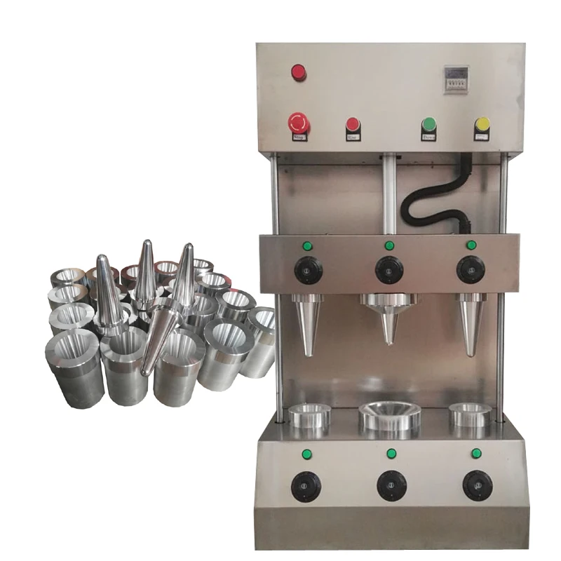 110V 220V Popular Pizza Cone Machine Has Two Cones And One Umbrella Stainless Steel Commercial Pizza Cone Forming Machine