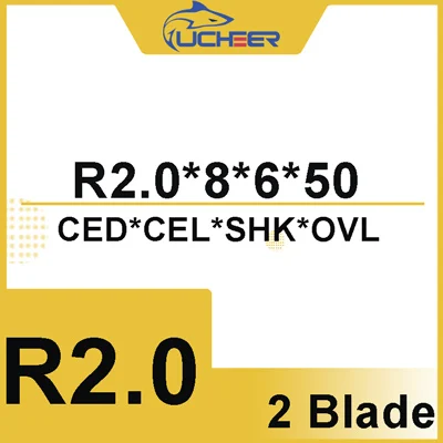 UCHEER 1 шт. 4/6 мм 2 лезвия сферическим концом HRC50 Вольфрам твердосплавный Фрезерный резак с ЧПУ инструмент сплав лакировочная машина инструменты - Длина режущей кромки: 6D2R8l50L
