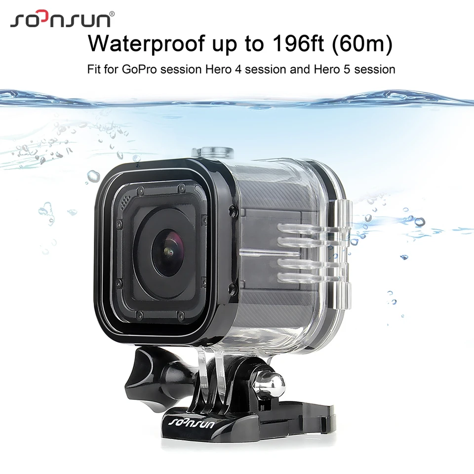 Custodia Protettiva ASHATA Per GoPro Hero4 Session E Hero5 Session, Impermeabile Con Telaio In PC, Multi-angolo, Per Subacquea E Sport