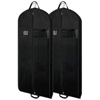 

Black Clothing Bag Travel Suit Bag 54 Inch Breathable Dress Bag for Suits, Coats, Dresses, 2-Piece Set