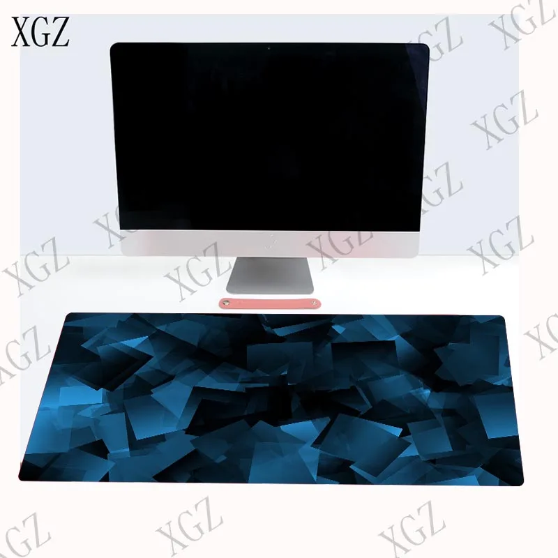 XGZ Blue Shapes Abstract Gaming Computer Gamer Mousepad Large Game Rubber Lock Edge Mouse Mat Anime Big Mause Pad for PC Laptop