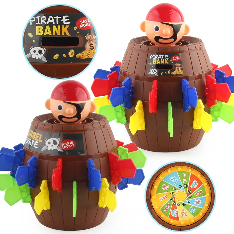 

Trick Pirate Barrel with Coin Bank Strange New Trick Toy Educational Toy Desktop Interactive Toy Hot Selling