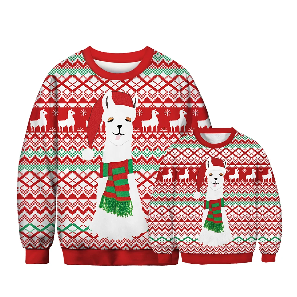 Толстовка лошадь Санта-Клауса; Рождественская одежда для мамы, дочки, сына и мамы; одинаковые комплекты для семьи; толстовки с капюшоном для мамы и ребенка - Цвет: MDM-C