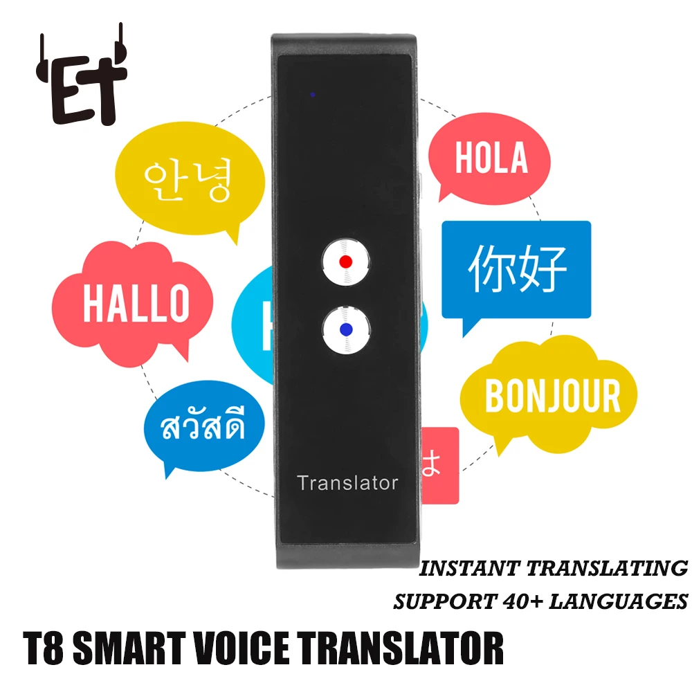 T8 Bluetooth портативный умный голосовой переводчик двусторонний AI в режиме реального