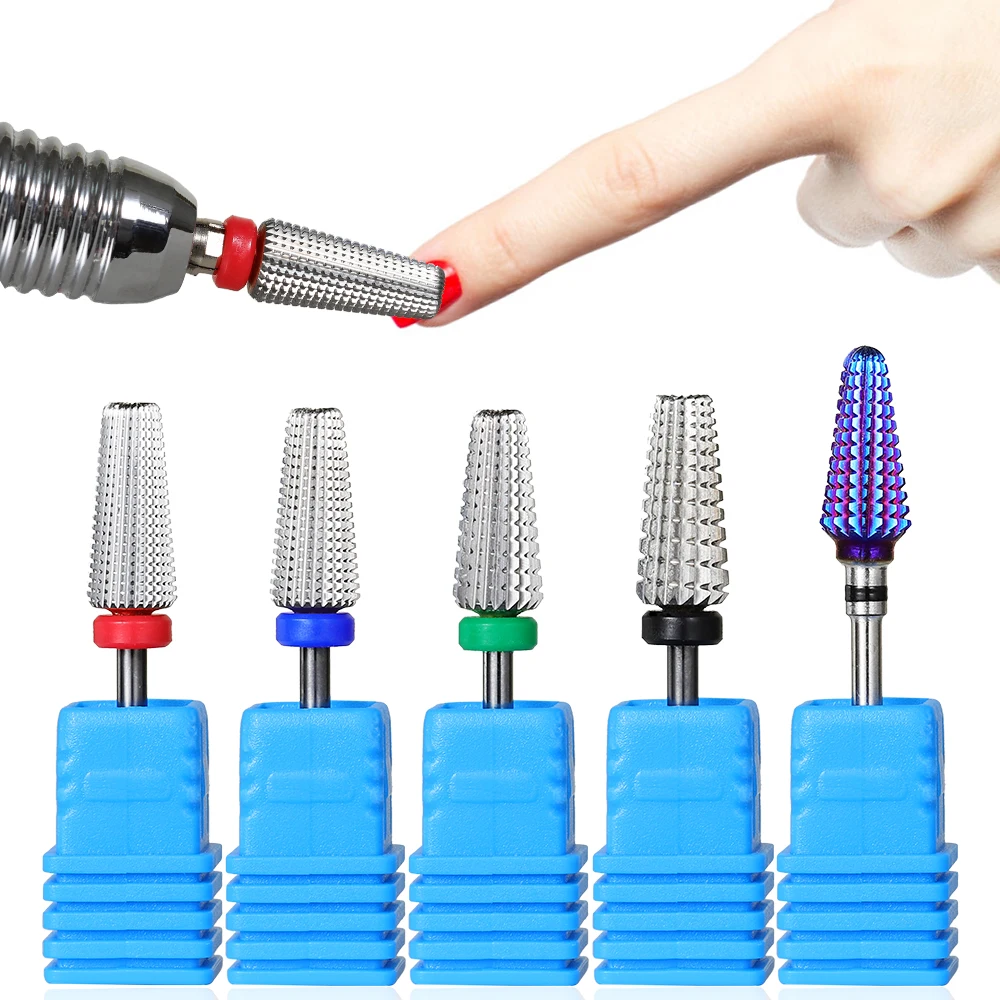 

5 in 1 Tapere Nail Drills Carbide Nail Drill Bit for Electric Nail Drill Machine Nail Bit Cutter polishing Tools Left Right Hand