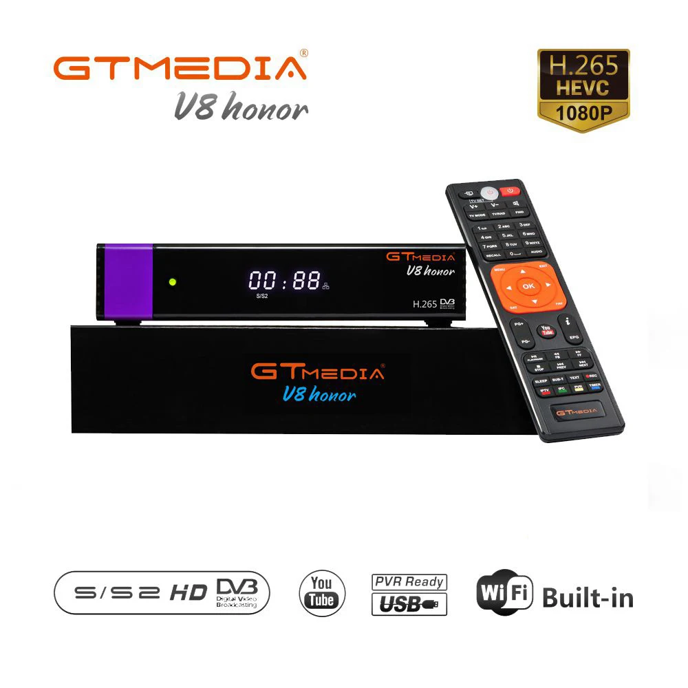 GTMedia V8 Honor DVB S2 спутниковый ресивер Встроенный wifi обновление от Freesat Super