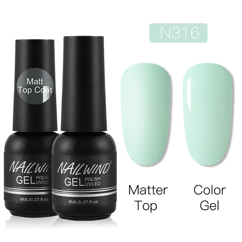 2PCS 16 NAILWIND матовый гель для ногтей polsih Гибридный Полупостоянный УФ светодиодный базовый гель для ногтей для маникюра Набор гель-лака - Цвет: 2PCS 16