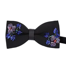 Галстук-бабочка ручной работы высокого качества, Мужской Детский свадебный банкет, аксессуары для жениха, модный вышитый Хрустальный галстук-бабочка для родителей и детей