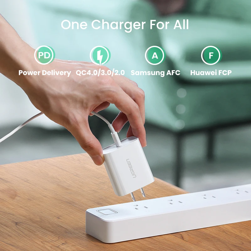 Ugreen PD Ladegerät 30W Quick Charge 30 QC USB Typ C Schnelle Ladegerät für iPhone 11 X Xs 8 macboo
