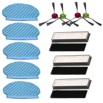 

Mopping Cloth Filters Side Brushes Set for Ecovacs Deebot OZMO 920 950 Vacuum Cleaner Parts, 3XFilters, 4XSide Brush, 5XMop Clot