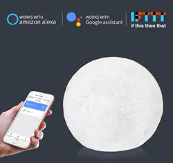 Moon Light светодиодный смарт-лампа с USB подзарядкой Google Home Alexa Echo Phone App IFTTT управление 1,5 Вт ночное освещение изменение цвета