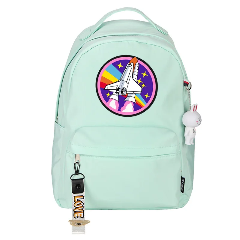 

Cartoon Rainbow Plane Women Mini Back Pack Pink Bookbag Kawaii School Bags Waterproof Small Travel Bagpack Kids Daypack Rugzak